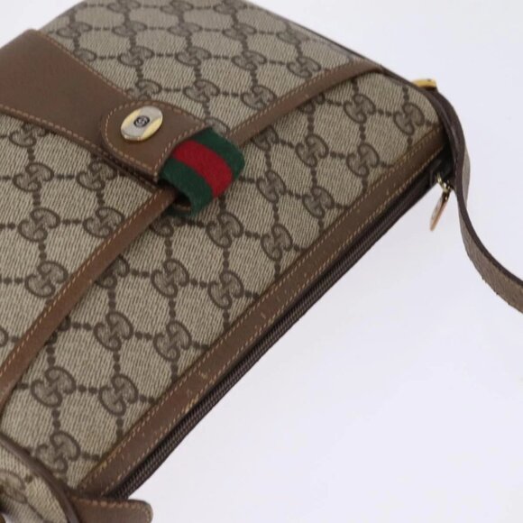 GUCCI GG Supreme Web Sherry Line Shoulder Bag PVC Beige 56 02 032 Auth 145478 - Picture 6 of 15
